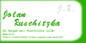 jolan ruschitzka business card